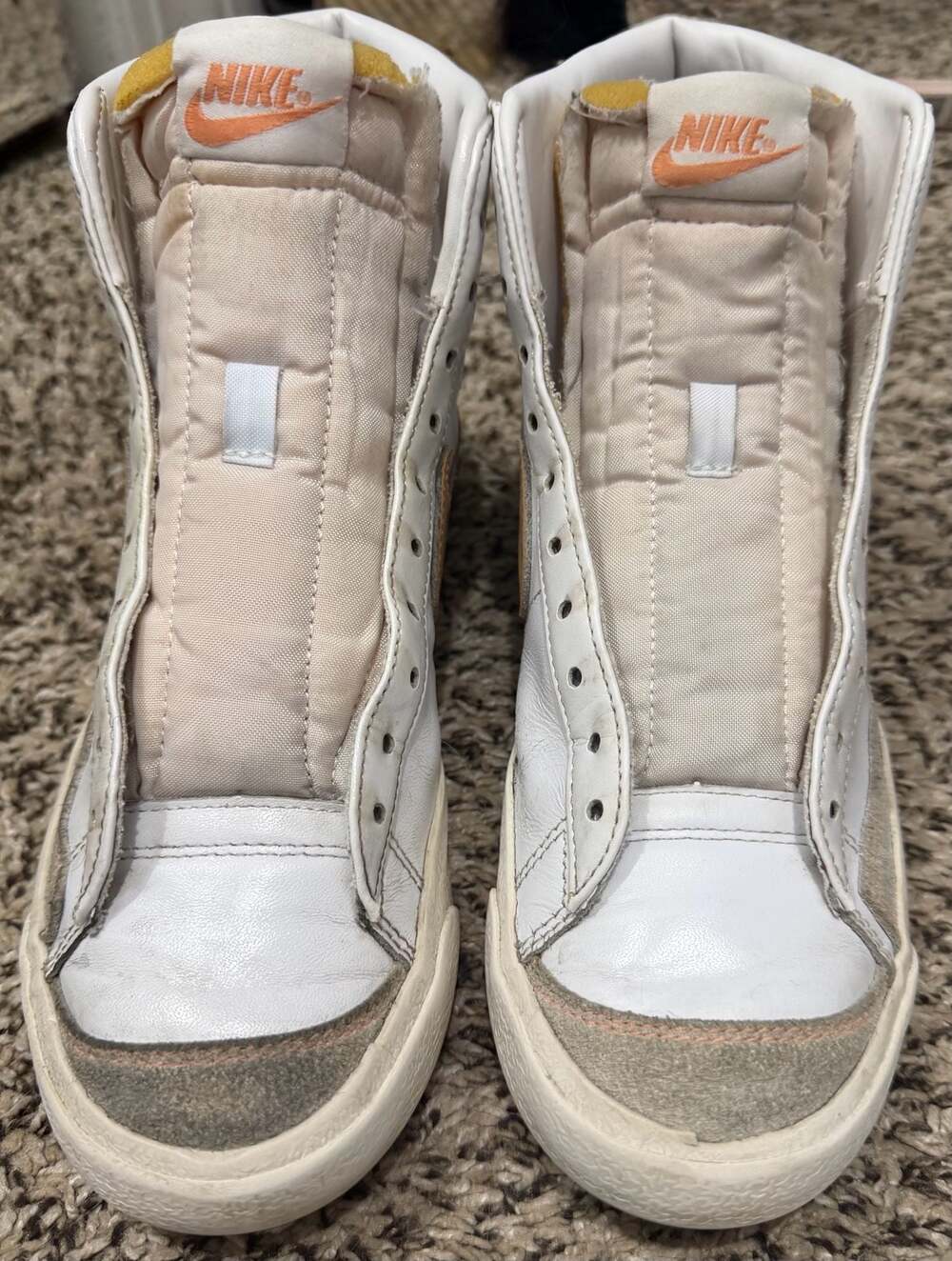 Nike Blazer Mid '77 Vintage White and Orange High Top Sneakers